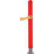 Global Industrial™ Smooth Bollard Post Sleeve 4" HDPE Dome Top, Rouge