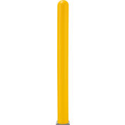 Global Industrial™ Smooth Bollard Post Sleeve, 4" HDPE Dome Top, Jaune