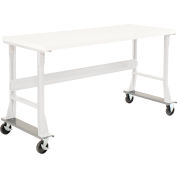 Global Industrial™ Caster Base Set for C-Channel Open Leg 48 to 72"W x 30 & 36"D Workbench Gray