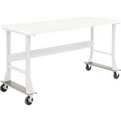 Global Industrial Caster Base Set for C-Channel Open Leg 48 to 72"W x 30 & 36"D Workbench Gray