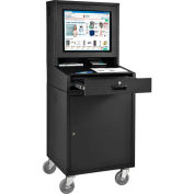 Global Industrial™ Mobile LCD Computer Cabinet, Noir, Assemblé