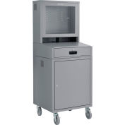 Global Industrial™ Mobile LCD Computer Cabinet, Gris foncé, assemblé