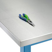 Global Industrial Workbench Top, Boos Stainless Steel Square Edge, 48"Wx30"Dx1-1/2" Thick