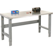 Global Industrial™ 48x30 Adj. Height Workbench C-Channel Leg - Stainless Steel Square Edge Gray