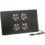 Trousse d’assemblage de ventilateurs Global Industrial™ (4 ventilateurs inclus), 2200 po³/min, noir