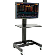 Global Industrial™ LCD/Plasma Mobile Workstation with Power Outlet, Black