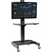 Global Industrial™ LCD/Plasma Mobile Workstation avec Power Outlet, Noir