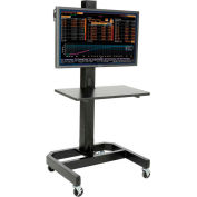 Global Industrial™ LCD/Plasma Mobile Workstation avec Power Outlet, Noir