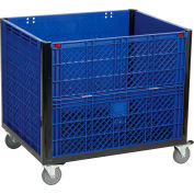 Global Industrial Easy Assembly Solid Wall Container - Drop Gate/Casters 39-1/4x31-1/2x34 OH