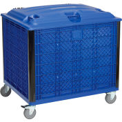 Global Industrial Easy Assembly Solid Wall Container - Lid/Casters 39-1/4x31-1/2x34 Overall