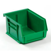 Bac en plastique industriel™ Global Stack & Hang Bin, 4-1/8 po L x 5-3/8 po L x 3 po H, vert, qté par paquet : 24