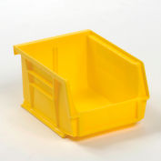 Bac industriel™ en plastique Global Stack & Hang Bin, 4-1/8 po L x 5-3/8 po L x 3 po H, jaune, qté par paquet : 24