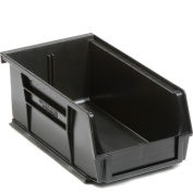 Global Industrial™ Plastic Stack & Hang Bin, 4-1/8"W x 7-3/8"D x 3"H, Noir, qté par paquet : 24