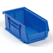 Global Industrial Plastic Stack and Hang Parts Storage Bin 4-1/8 x 7-3/8 x 3, Blue - Pkg Qty 24