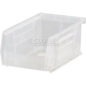 Global Industrial™ – Bac en plastique à empiler et à accrocher, 4-1/8 po de largeur x 7-3/8 po de profondeur x 3 po de hauteur, transparent, qté par paquet : 24