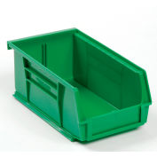 Bac en plastique industriel™ Global Stack & Hang Bin, 4-1/8 po L x 7-3/8 po L x 3 po H, vert, qté par paquet : 24