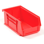 Global Industrial Plastic Stack & Hang Bin, 4-1/8"W x 7-3/8"D x 3"H, Red - Pkg Qty 24