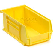Global Industrial™ Plastic Stack & Hang Bin, 4-1/8"W x 7-3/8"D x 3"H, Jaune, qté par paquet : 24