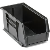 Bac industriel™ en plastique Global Stack & Hang Bin, 5-1/2 po L x 10-7/8 po L x 5 po H, noir, qté par paquet : 12