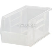 Global Industrial Plastic Stack & Hang Bin, 5-1/2"W x 10-7/8"D x 5"H, Clear - Pkg Qty 12