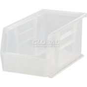 Bac industriel™ en plastique Global Stack & Hang Bin, 5-1/2 po L x 10-7/8 po L x 5 po H, transparent - Qté par paquet : 12