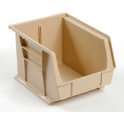 Global Industrial™ Plastic Stack & Hang Bin, 8-1/4"W x 10-3/4"D x 7"H, Beige - Pkg Qty 6