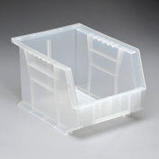 Global Industrial™ – Bac en plastique à empiler et à accrocher, 8-1/4 po de largeur x 10-3/4 po de profondeur x 7 po de hauteur, transparent, qté par paquet : 6