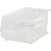 Global Industrial Plastic Stack & Hang Bin, 8-1/4"W x 14-3/4"D x 7"H, Clear - Pkg Qty 12
