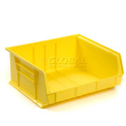 Global Industrial Plastic Stack & Hang Bin, 16-1/2"W x 14-3/4"D x 7"H, Yellow - Pkg Qty 6