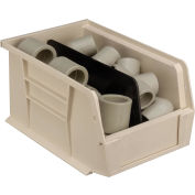 Plastic Stack & Hang Bin, 6"W x 9-1/4"D x 5"H, Ivory - Pkg Qty 12