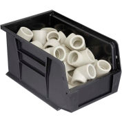 Plastic Stack & Hang Bin, 6"W x 9-1/4 » D x 5"H, Noir, qté par paquet : 12