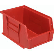 Plastic Stack & Hang Bin, 6"W x 9-1/4"D x 5"H, Rouge, qté par paquet : 12