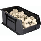 Plastic Stack & Hang Bin, 8-1/4"W x 13-5/8"D x 6"H, Black - Pkg Qty 12
