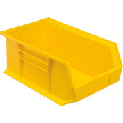 Bac industriel™ en plastique Global Stack & Hang Bin, 8-1/4 po L x 13-5/8 po L x 6 po H, jaune, qté par paquet : 12
