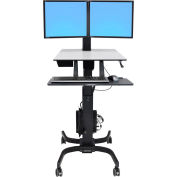 Station de travail assise Ergotron® WorkFit-C pour deux moniteurs LCD