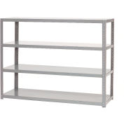 Global Industrial™ 4 Shelf, Unité d’étagères en acier extra robuste, 48 « L x 24 » P x 60 » H, Gris