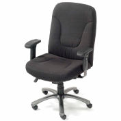 Interion® Big and Tall Office Chair with Arms - Fabric - High Back - Black