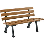 Banc de parc industriel™ mondial de 4 pieds avec dossier, bronzage