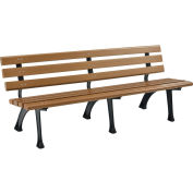 Banc de parc industriel™ mondial de 6 pieds avec dossier, bronzage