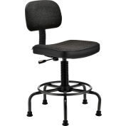 Interion® Desk Stool - Fabric - Black
