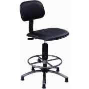 Interion® Office Stool - Vinyl - 17"- 21" - Noir