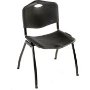 Interion® Oakmont Plastic Stackable Chair - Black - Pkg Qty 4