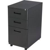Interion® 3 Drawer Pedestal Box File Cabinet, 16"W x 20"D x 29"H, Black