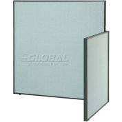 Interion® Pre-Configured Office Cubicle - 4'W x 4'D x 60"H - Add-On Kit - Blue