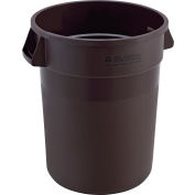 Global Industrial™ Plastic Trash Can, 32 Gallon, Brown