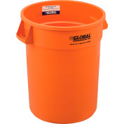 Global Industrial™ Plastic Trash Can - 32 Gallon Bright Orange