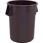 Global Industrial™ Poubelle en plastique, brun, 55 gallons