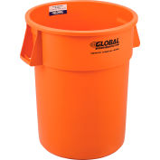 Global Industrial™ Plastic Trash Can - 55 Gallon Orange vif