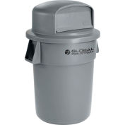 Global Industrial™ Plastic Trash Can with Dome Lid - 55 Gallon Gray