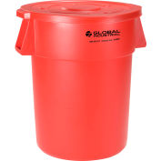 Global Industrial™ Plastic Trash Can with Lid - 55 Gallon Red